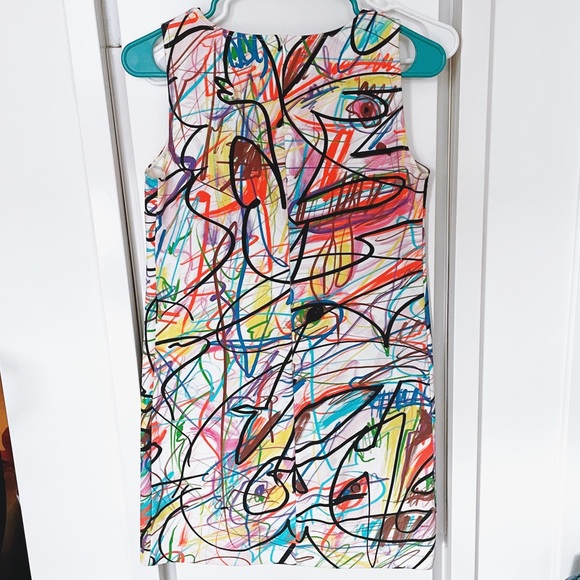 NWOT Jeremy Scott abstract scribble crayon print  Dress - Picture 3 of 6